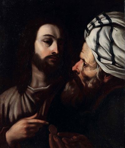 Scuola del XVII Secolo Tributo della Moneta