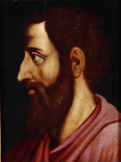 Scuola del XVI Secolo Profilo Maschile