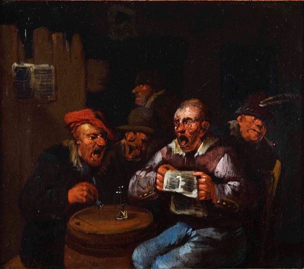 Egbert Van Heemskerck - Cinque contadini in un interno