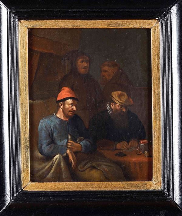 Egbert Van Heemskerck - Interno di taverna con quattro contadini