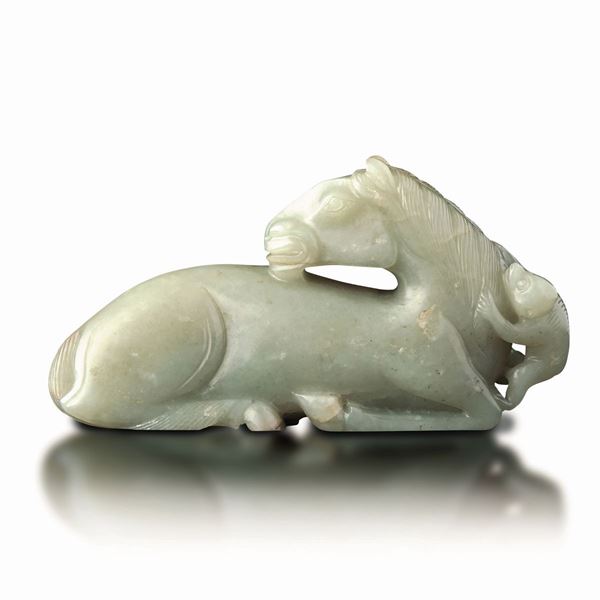 A jade and russet horse, China, Qing Dynasty