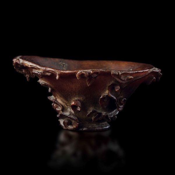 A horn libation cup, China, Ming Dynasty