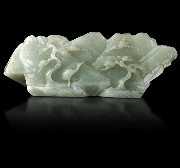 A carved jade mountain, China, Qing Dynasty