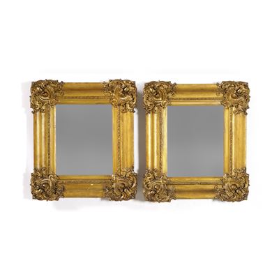 Coppia di Piccole Specchiere Dorate, XIX-XX Secolo