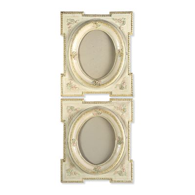 Coppa di cornici in legno intagliato e laccato, dimensioni 30 x 23 cm