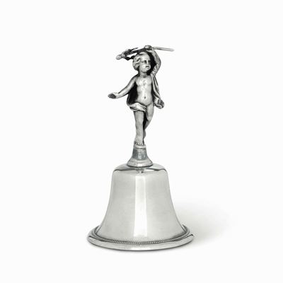 Campanello. Argento Fuso, Tornito e Cesellato. Roma XIX Secolo, Maestro Argentiere Pietro Paolo S...