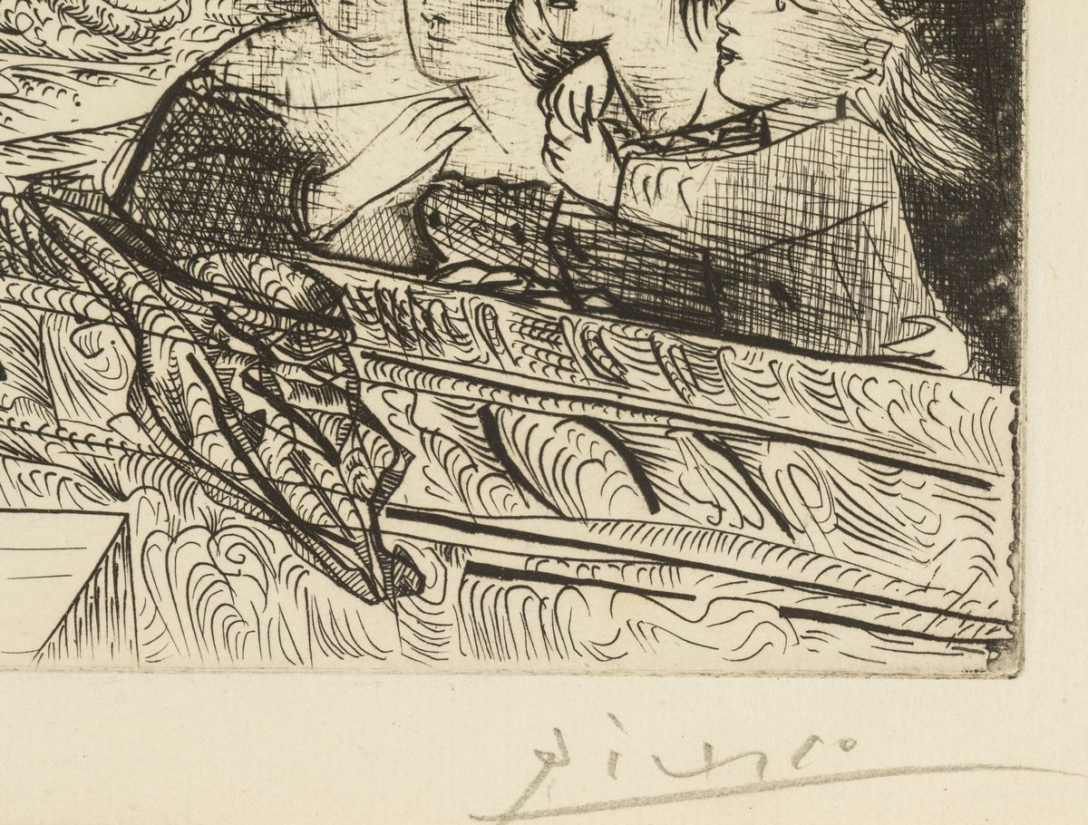 Pablo Picasso - Taureau Ailé Contemplé Par Quatre Enfants (da la Suite Vollard)