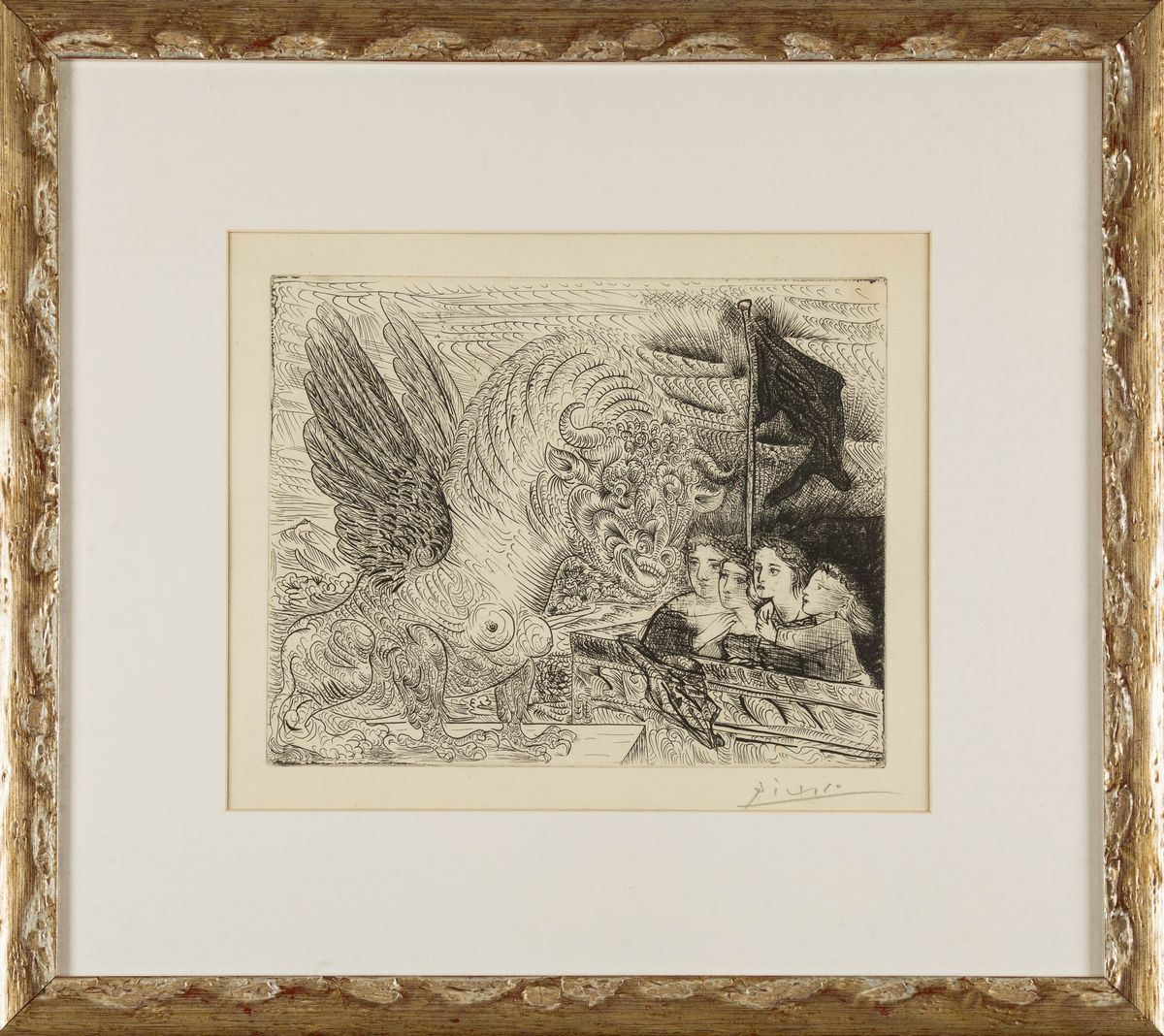 Pablo Picasso - Taureau Ailé Contemplé Par Quatre Enfants (da la Suite Vollard)