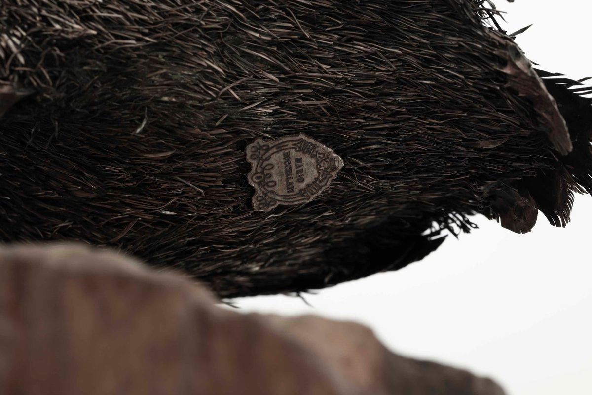 Quaglia. Argento su Base in Legno Fossile. Argenteria Artistica Italiana del XX-XXI Secolo. Firma...