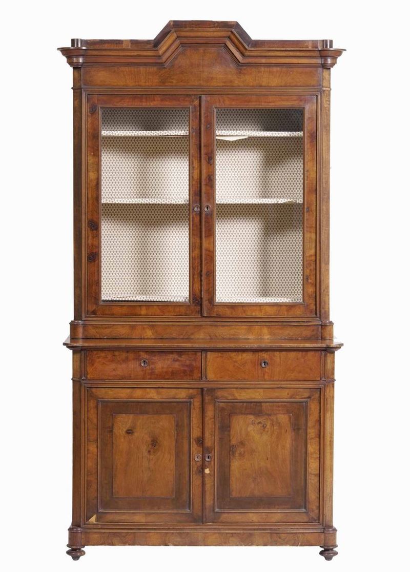 Credenza a due ante con alzata a vetro. XIX-XX secolo  - Auction Antique January - Cambi Casa d'Aste