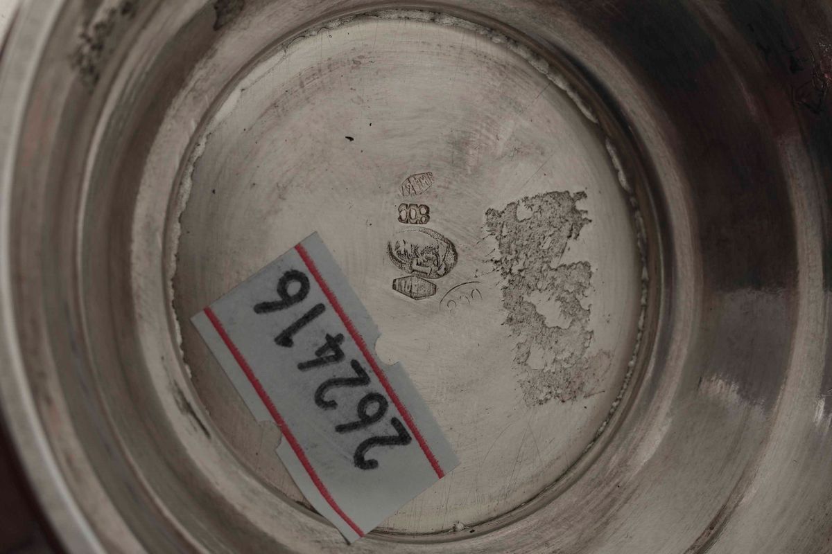 Servizio da Tè e Caffè. Argento Fuso, Sagomato ed Ebanizzato. Argenteria Artistica Milanese della...