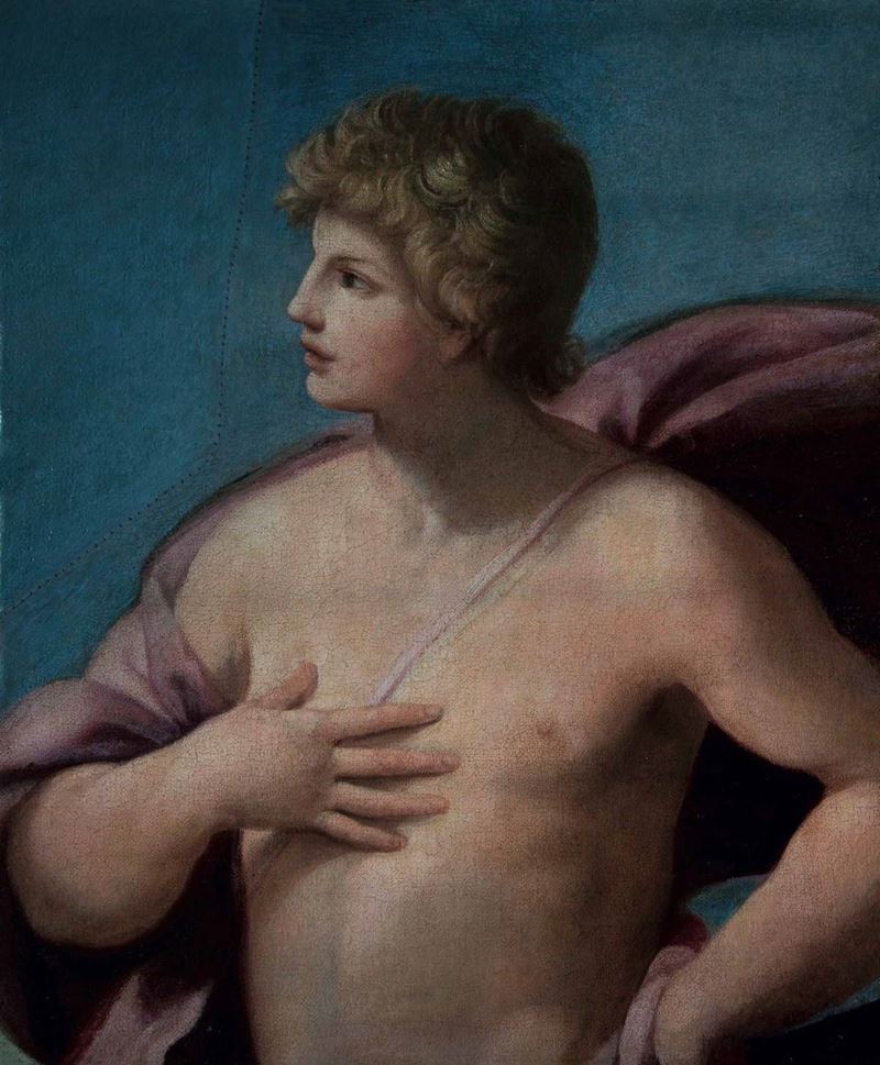Guido Reni : Figura di Bacco  - olio su tela - Asta Old Masters - III - Cambi Casa d'Aste