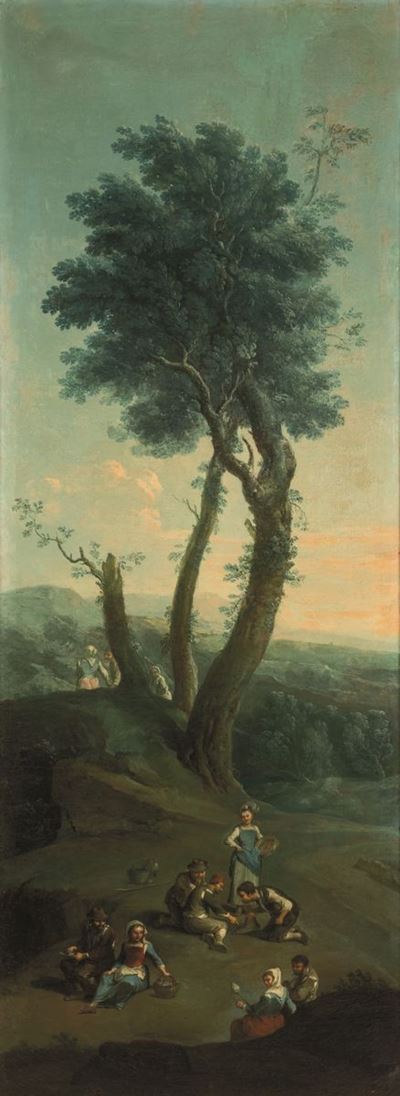 Paolo Anesi (roma 1697 - Roma 1761) e Paolo Monaldi (roma 1710 - Roma 1779) Paesaggio Campestre c...