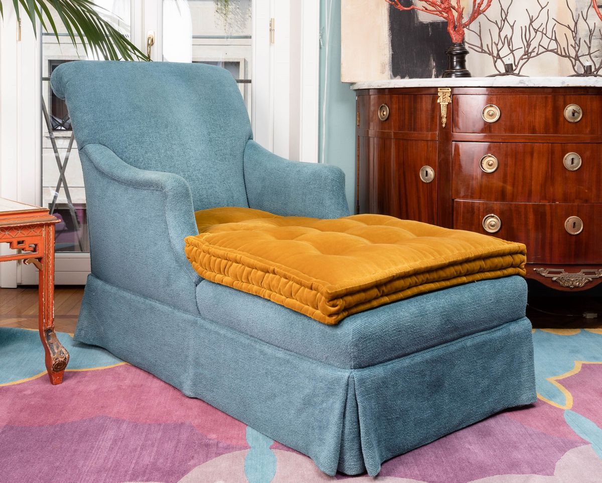 Nicolò Castellini Baldissera - Chaise Longue Rivestita in Velluto. Tessuti C.&C. Milano