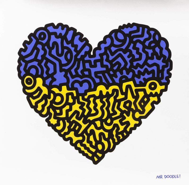 Mr Doodle : Doodle for Ukraine  (2022)  - stampa digitale Giclée su carta - Auction Prints, Multiples and Books - Cambi Casa d'Aste