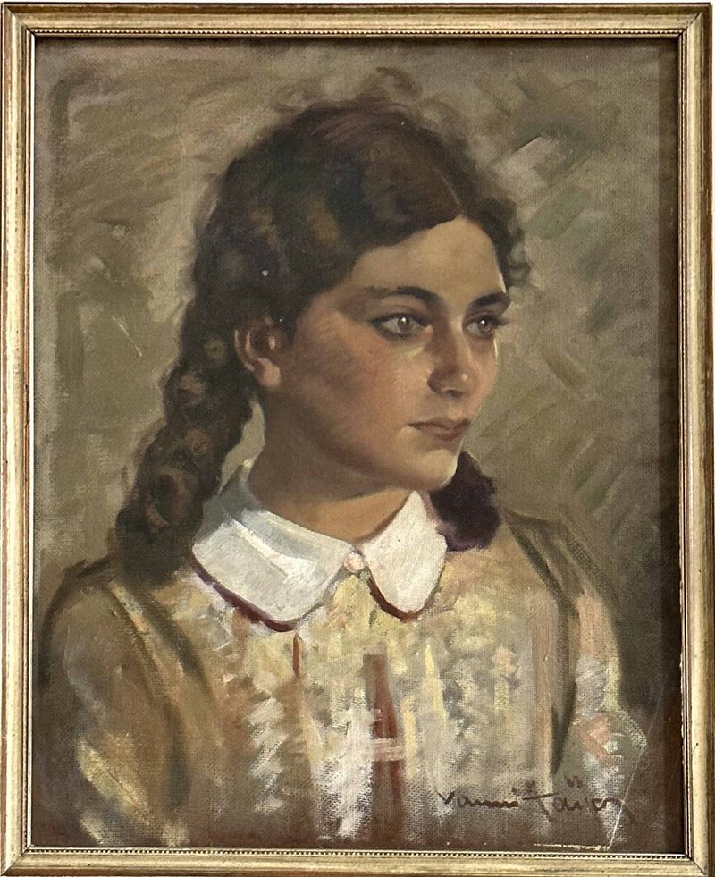 Vanni (?) Ritratto di ragazza  - olio su tela - Asta Dipinti del XIX e XX secolo - Cambi Casa d'Aste
