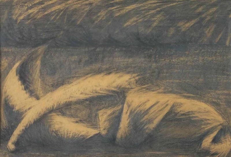Angelo Titonel : Senza titolo  (1962)  - Carboncino su carta - Auction Works from the 19th and 20th centuries - Cambi Casa d'Aste