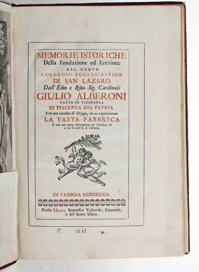 Memorie Istoriche della Fondazione ed Erezione del Nuovo Collegio Ecclesiastico di San Lazaro...c...