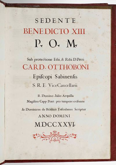 Legature Papali Benedetto XIII Pars i Pro Feria V Maioris Hebdomadae / Pars II Pro Feria V Maiori...