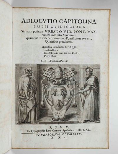 Adlocutio Capitolina Laelii Guidiccioni, Statuam Positam Urbano VIII. Pont. Max...roma Ex Typogra...
