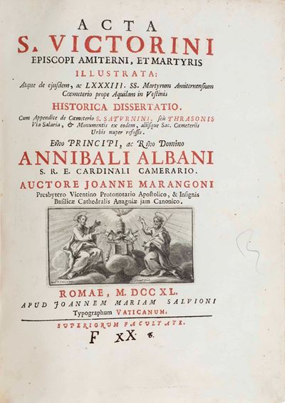 Marangoni Giovanni Acta S.victorini Episcopi Amiterni, Et Martiris Illustrata Romae Apud Mariam S...