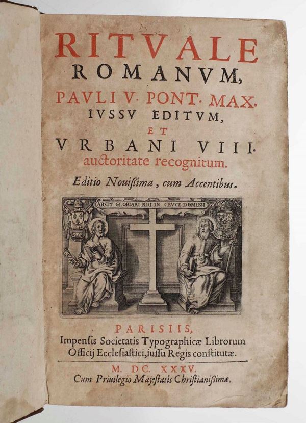 Rilegatura - Autori Vari - Rituale romanum Pauli V Pontefice Max. Iussu Editum et Urbani VIII...Parisis, Impensis Societatis Typographicae Librorum, 1635.