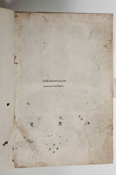Syllius Italicus. Opera Syllius Italicus.cum Commentariis Petri Marsi.venetiis, Boneti Locatelli,...