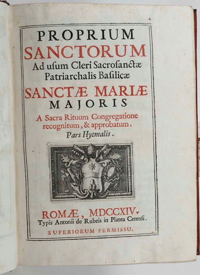 Autori Vari Proprium Sanctorum Ad Usum Cleri Sacrosantae Patriarcalis Balisae Santae Mariae Major...