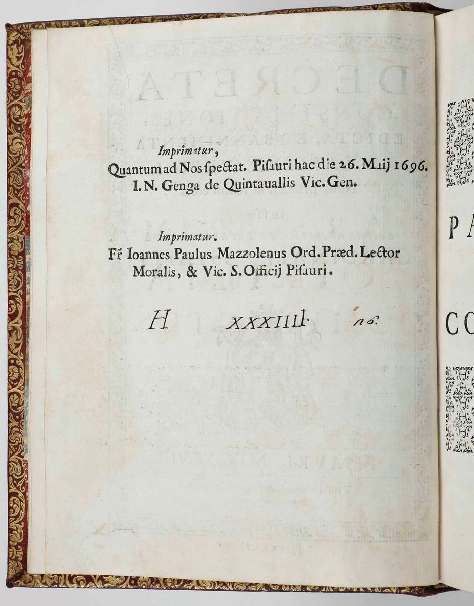 Autori Vari - Rilegatura alle Armi Decreta, Costitutiones, Edicta, Et Bannimenta Legtionis Urbini...