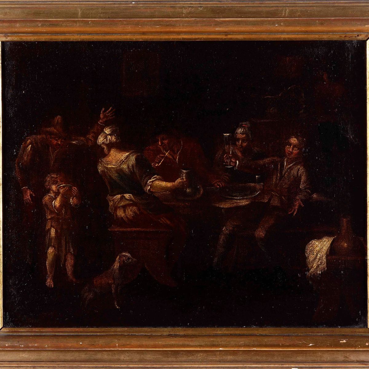 Scuola Olandese del XVII secolo, Scena d’interno, olio su tela