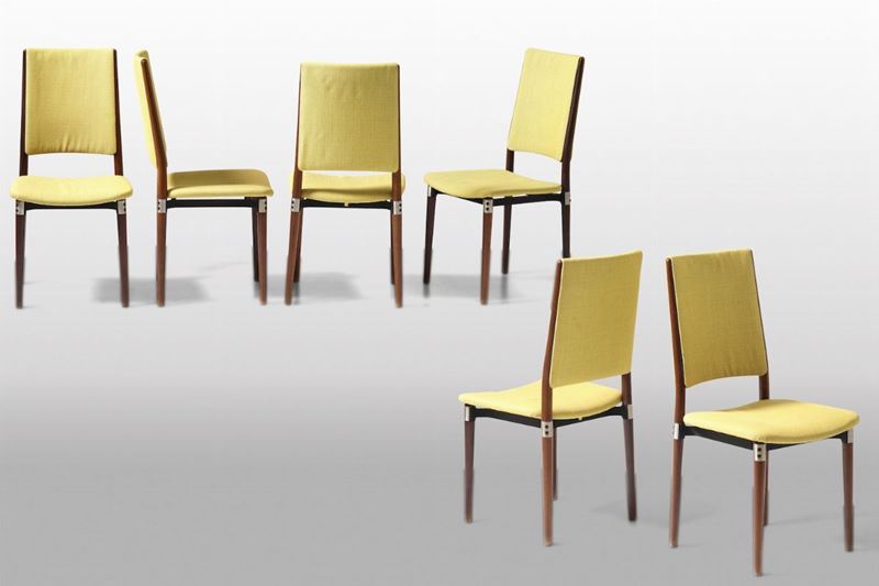 Eugenio Gerli : Sei sedie in legno mod. S81  - Auction 20th century furniture -  [..]