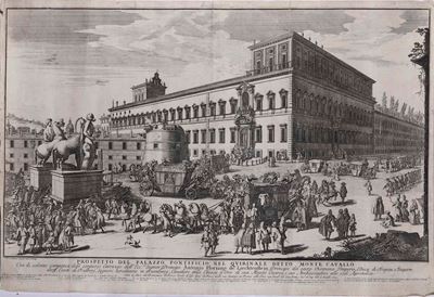 Gommarus Wouters Prospetto del Palazzo Pontificio nel Quirinale Detto Monte Cavallo... Roma 1692 ...