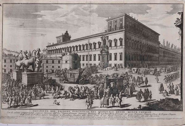 Gommarus Wouters Prospetto del Palazzo Pontificio nel Quirinale detto Monte Cavallo... Roma 1692 circa