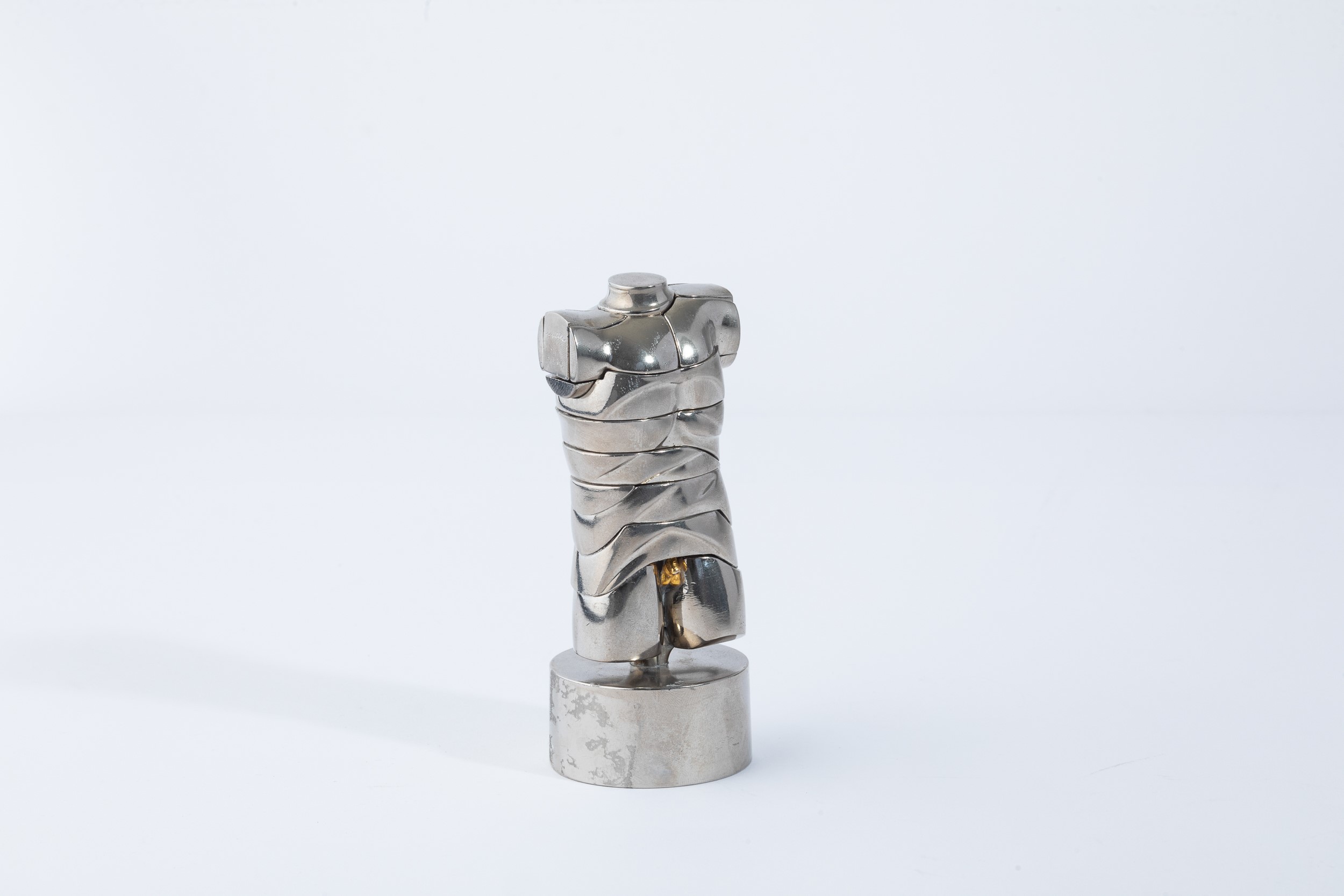 Miguel Berrocal - Mini-David, scultura in lega di alluminio nichelato