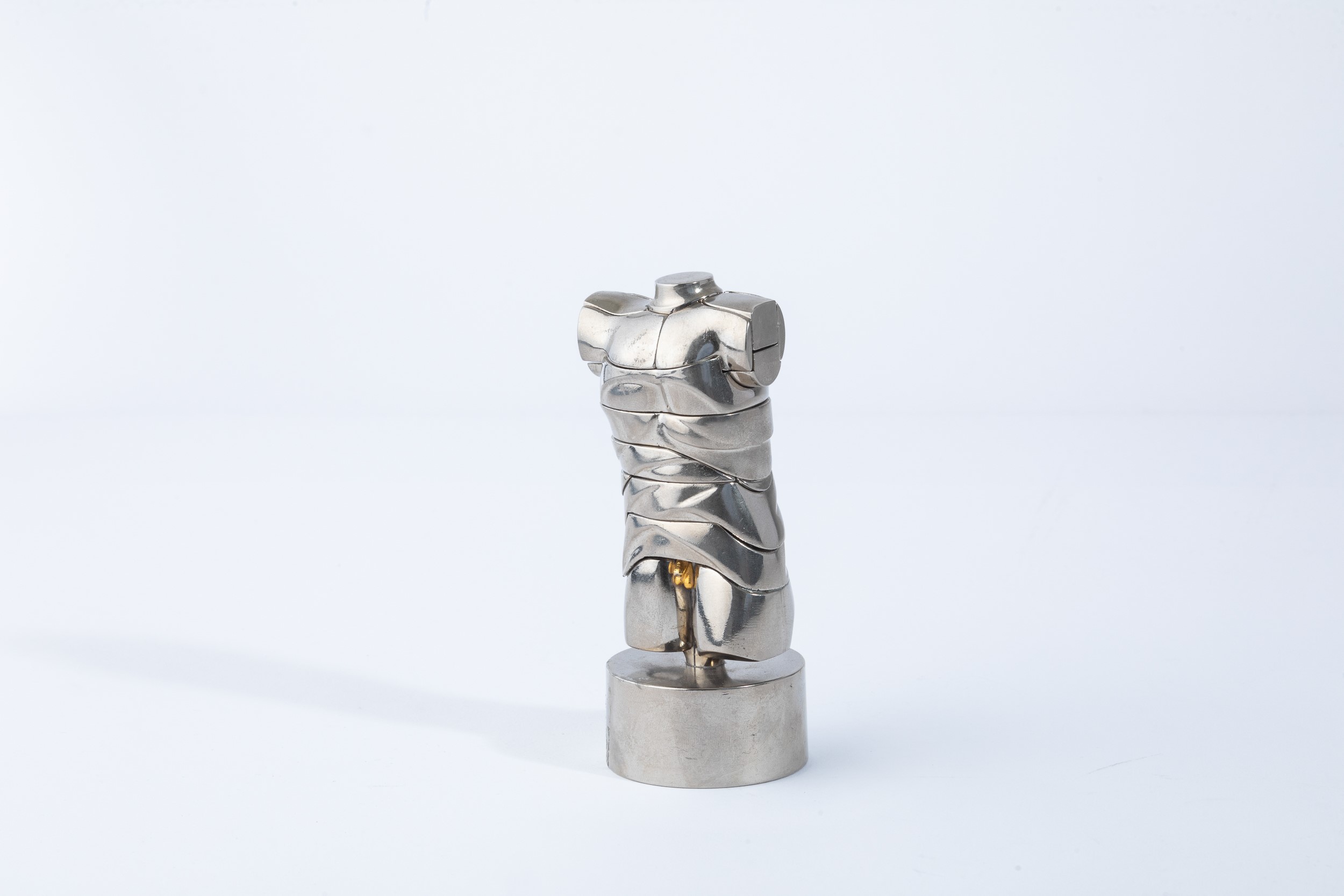Miguel Berrocal - Mini-David, scultura in lega di alluminio nichelato