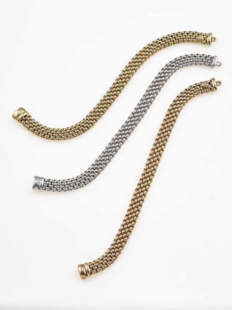 Three gold bracelets. Signed Fope  - Auction Fine Jewels - Cambi Casa d'Aste