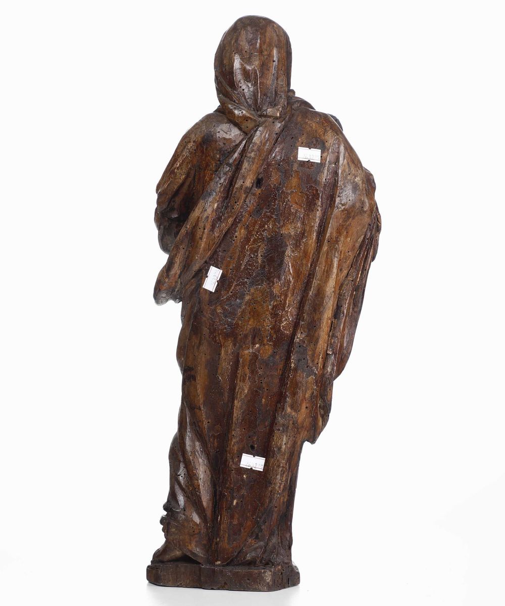 Madonna con Bambino. Legno Scolpito (mancante della Policromia). Scultire Barocco Italiano del XV...