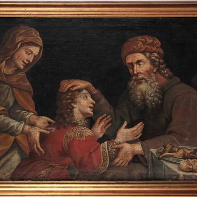 Scuola del XVII Secolo Isacco Benedice Giacobbe