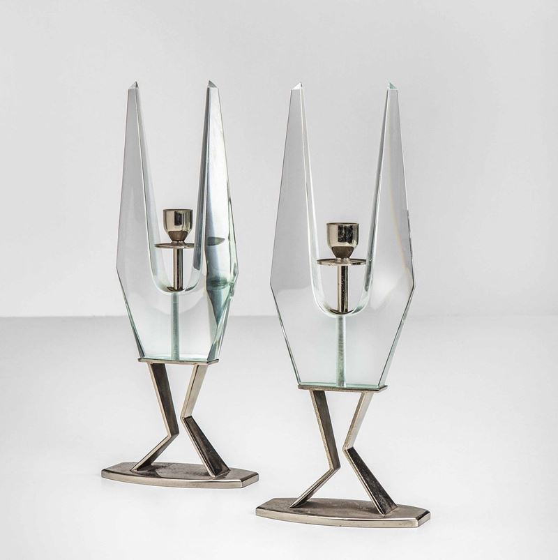 Max Ingrand : Due porta candele  - Asta Fine Design - Cambi Casa d'Aste
