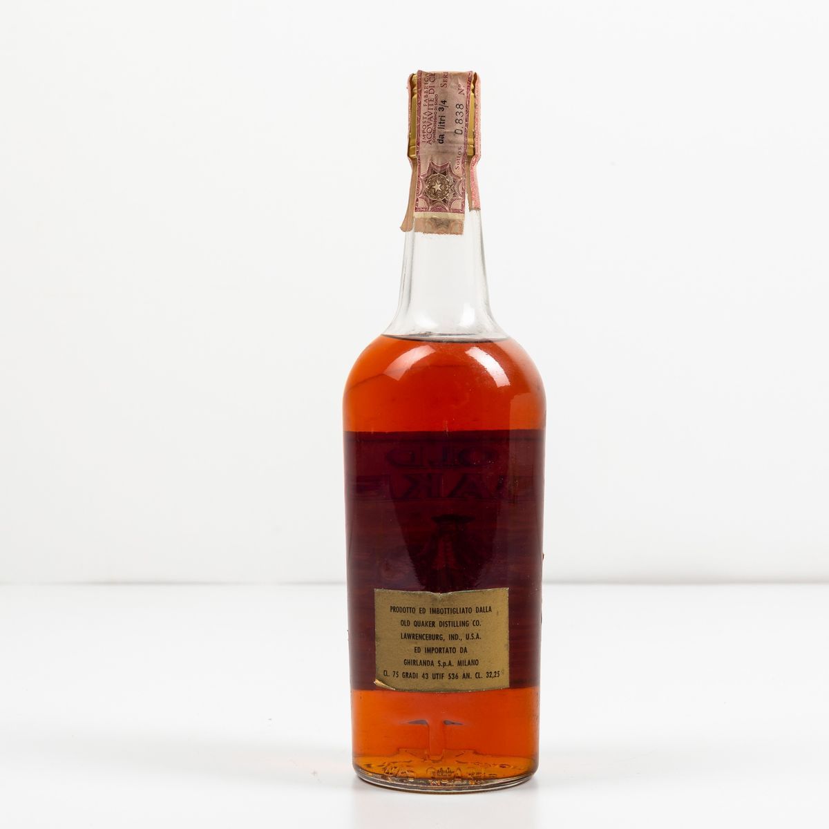 Old Quaker, Straight Bourbon Whiskey 4 Years Old