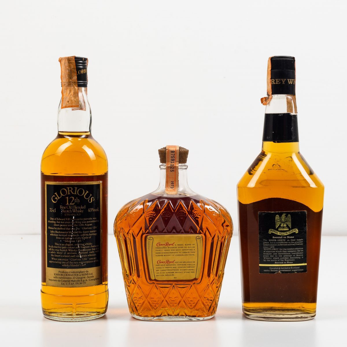 Scot's Grey, Blended Scotch Whisky 6 Years Oldseagram's, Crown Royal De Luxe Blended Canadian Whi...