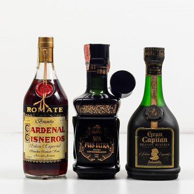 Romate, Brandy Cardenal Cisneros Solera Especialbobadilla, Brandy Solera Gran Reservanon Plus Ult...