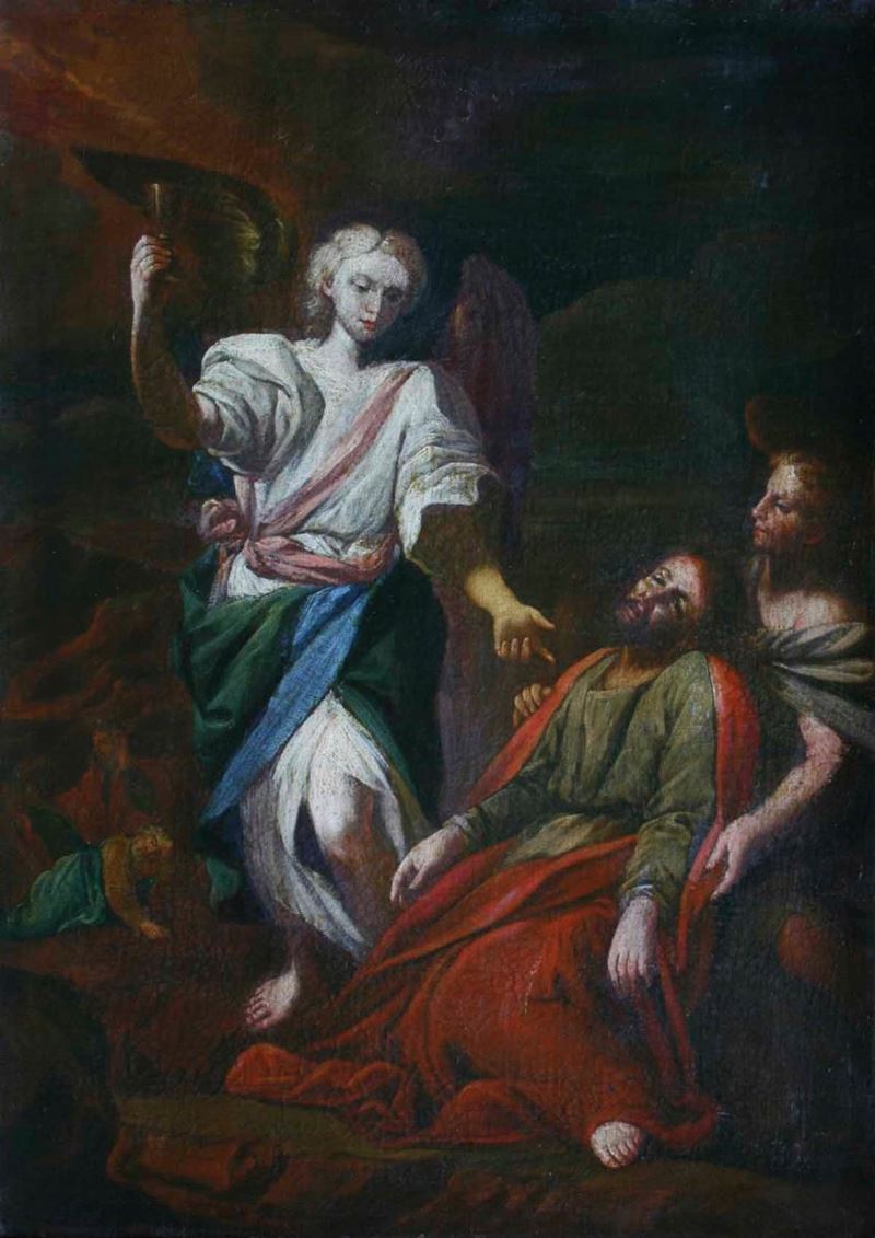 Scuola del XVII secolo Gesù nel Gestsemani  - olio su tela - Asta Dipinti Antichi | Cambi Time - Cambi Casa d'Aste