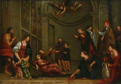 Scuola del XVII Secolo Morte di un Santa