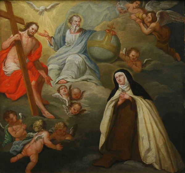 Scuola del XVIII secolo Santa Teresa e la Trinità