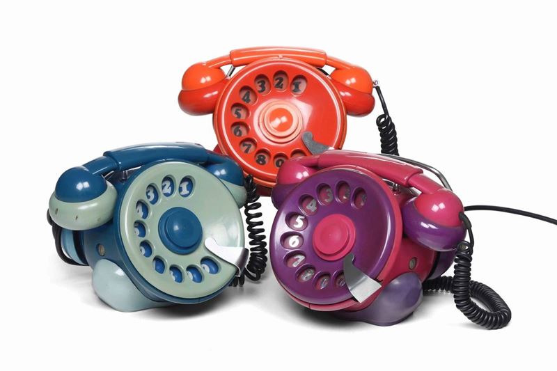 Tre telefoni Bobo Telcer. Anni'70  - Auction Dimore italiane | Cambi Time - Cambi Casa d'Aste
