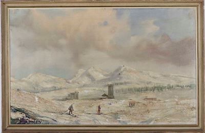 Pittore del XX Secolo Veduta del Sestrière