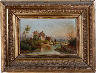 Cesarina Dho (1867-1912) Campagna con Piccolo Fiume