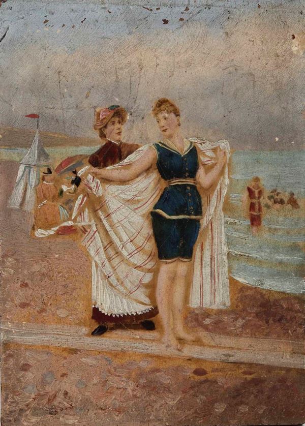 Pittore del XIX-XX secolo La signora al bagno