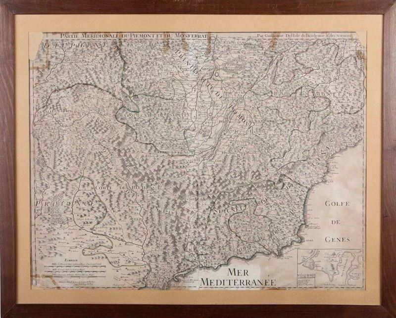 Stampa geografica "Partie meridionale du Piemont et du Monferrat"  - Auction Dimore italiane | Cambi Time - Cambi Casa d'Aste